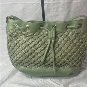 Marta Ponti - Green Woven Leather Shoulder Bag